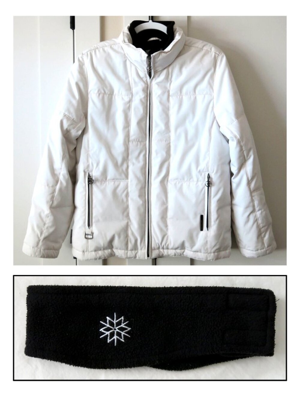 ZERO XPOSUR White Down Ski Jacket w Headband - S